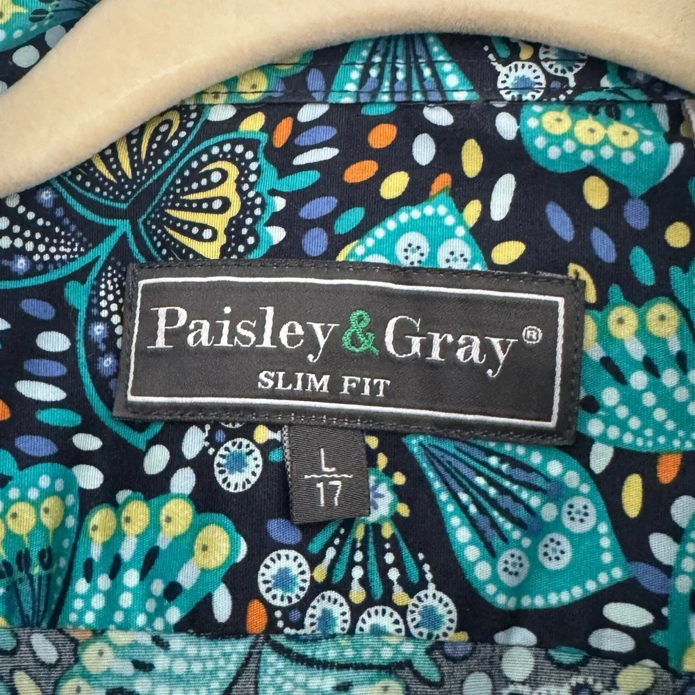 Paisley & Gray Teal and Navy Patterned Shirt - Picture 3 of 4